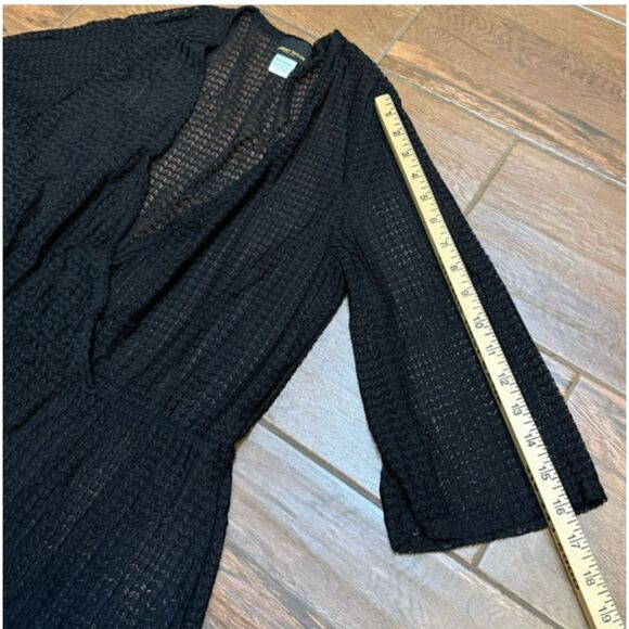 Jordan Taylor Black Mesh Swimsuit Cover Up Dress Tunic Spring Break Size L - Picture 4 of 9